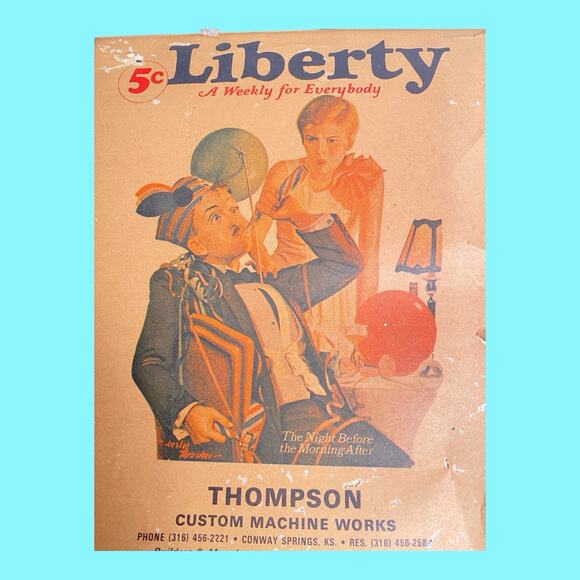 1928 Liberty Calendar Thompson Custom Machine Works 1982 Same Dates As 1928 - Picture 4 of 7
